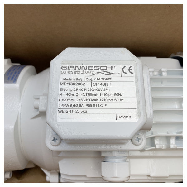 Gianneschi CP40 Self Prising Ring Pump 230/400V - 01ACP4031