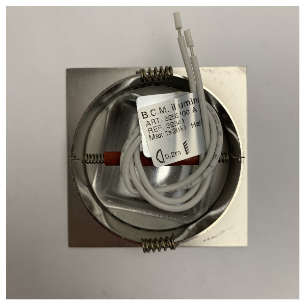 BCM 3259/00.A хромований квадратний точковий світильник з нержавіючої сталі 12/24В