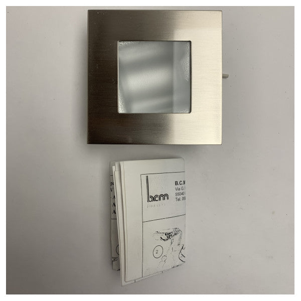 BCM 3259/00.A хромований квадратний точковий світильник з нержавіючої сталі 12/24В