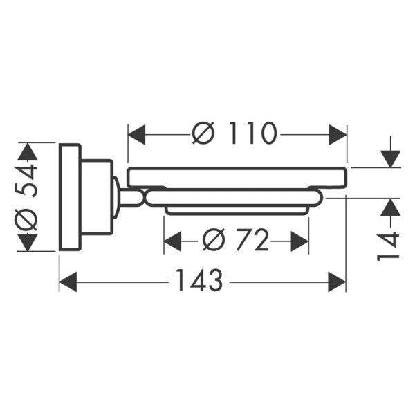 Hansgrohe Axor 41733000 Portasapone Cromo Design Contemporaneo
