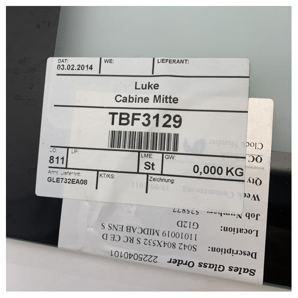 Marin Glasfönsterpanel TBF3129 med matt mittdel för båt- eller kabinrenovering