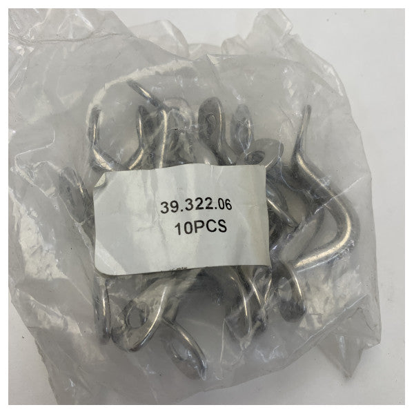 Osculati Set of 10 Heavy Duty Marine Coupling Hooks - 39.322.06