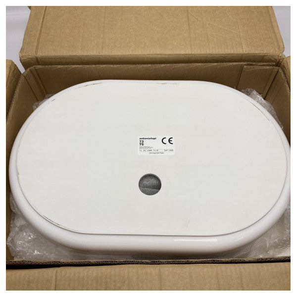 Durable Marine Oval Sink Antonio Lupi Piper - White Ceramic Basin for Boats and Wet Environments - M06705ABIA