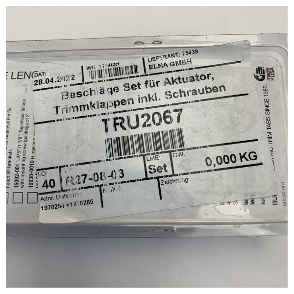 Lencoトラフハルステンレススチールマウントキット トリムタブアクチュエーター用 - 1970254 +197026
