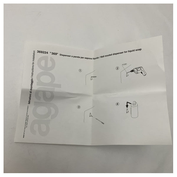 Agape 369224A annostelija inox saippuanpidike