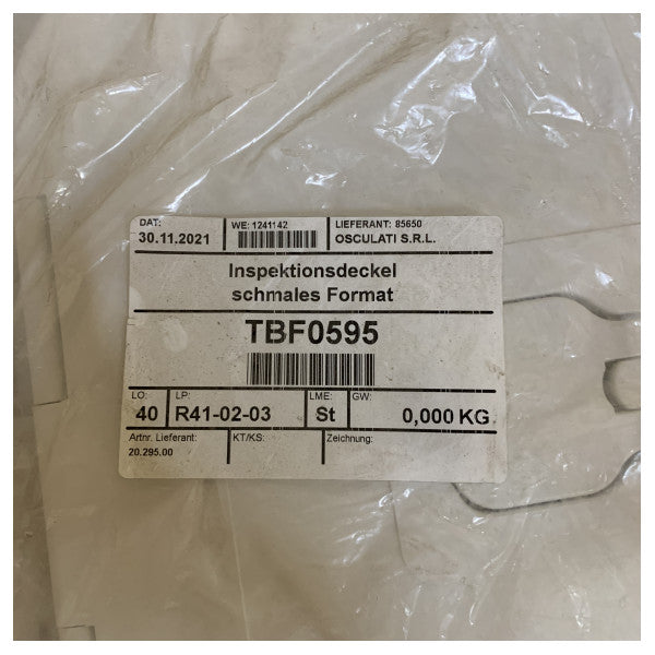 Osculati White flush mount inspection hatch 600 x 250 mm - 20.295.00