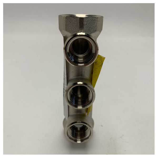 Manifold de distribution d'eau en métal de qualité marine Ferretti avec trois sorties