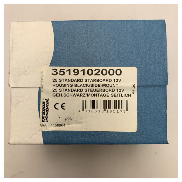 Aqua Signal serie 25 grönt navigationsljus styrbordssida svart - 3519102000