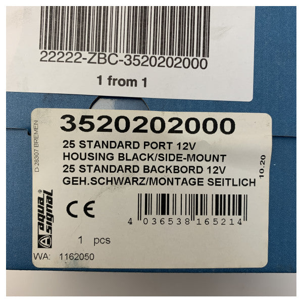 Aqua Signal serie 25 navigationsljus på babordssidan RÖD | svart - 3520202000