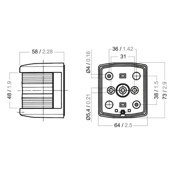 Aqua Signal serie 25 navigationsljus på babordssidan RÖD | svart - 3520202000