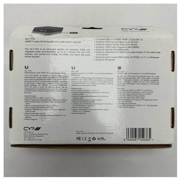 CYP AU-11CD HDMI AUDIO DE-E-UMBEDDER s 5.1 surround zvukom