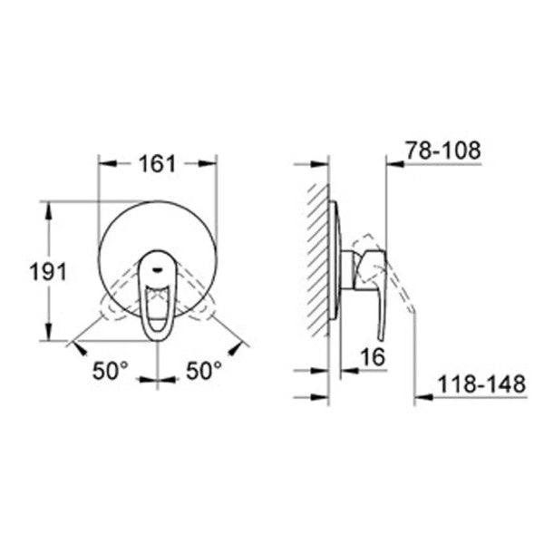 Grohe 19.537.001 Europlus tuš miješalica s jednim ručnim upravljanjem