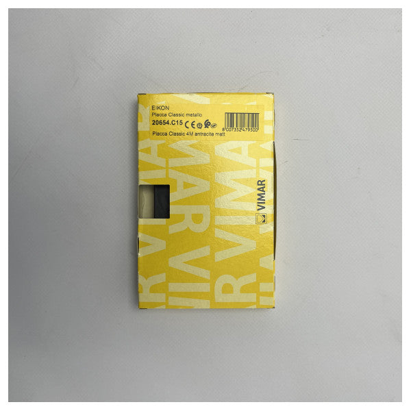 Vimar Eikon Classic 4M Metal Cover Plate Matte Anthracite - Durable Marine-Grade Switch and Socket Faceplate