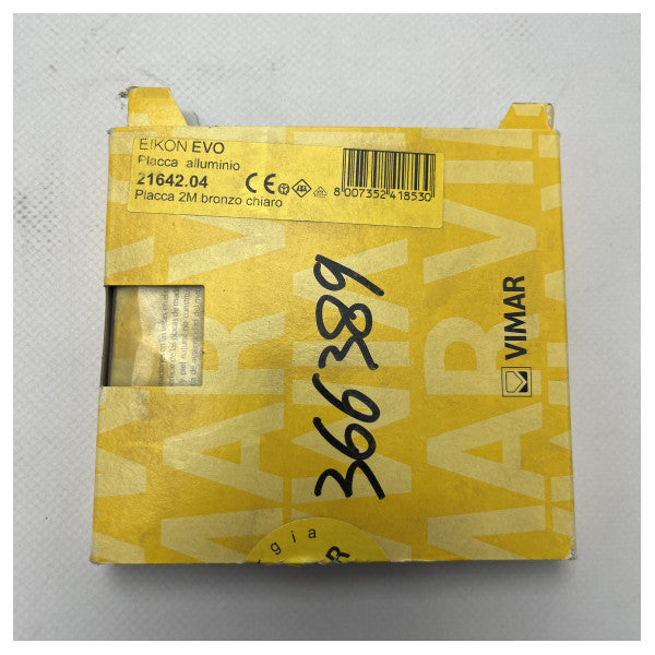 Vimar Eikon EVO 2M aluminiumplatta i brons - korrosionsbeständigt skydd av marin kvalitet