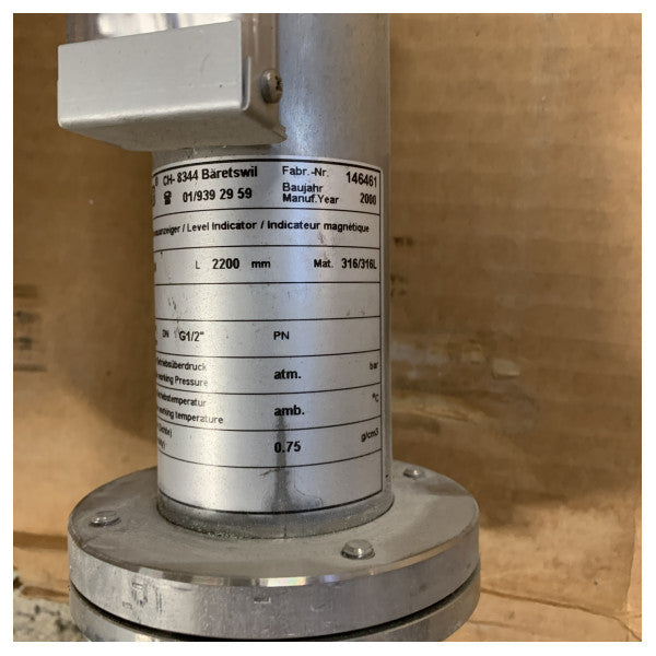 タンクおよびパイプライン用船舶用VEKAビジュアルフローター23024/PN16ステンレススチールレベルインジケーター