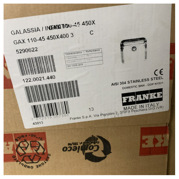 Franke sudoper ispod -mount nehrđajućeg čelika 450 x 400 mm - 122.0021.440