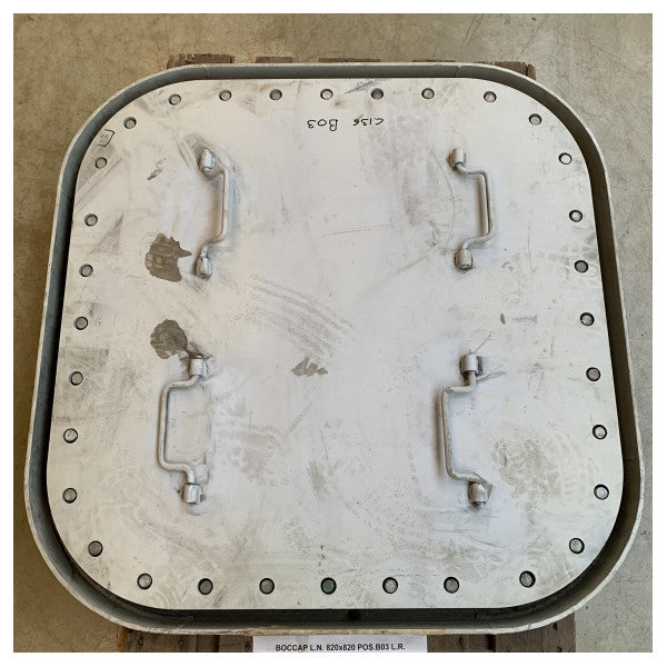 Тежък капак за морски люк 820x820mm Устойчив на корозия метален водонепроницаем панел за достъп за лодки и кораби