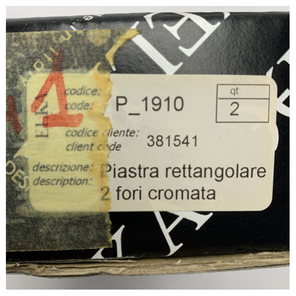 Elka 381541 смесваща фиксираща плоча хром правоъгълна с два отвора P-910