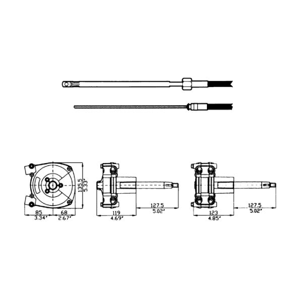 كابل التوجيه البحري Ultraflex M66 M66 بطول 4.55 م - كابل تحكم في القارب متين ومقاوم للتآكل