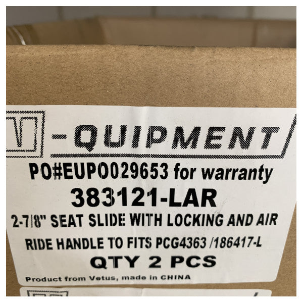 Vetus 383121-LAR deslizador de asiento con bloqueo y aire