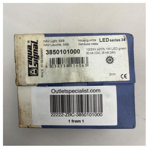 Serje tas-Sinjal Aqua 34 Starboard Navigation Light LED Green - 3850101000