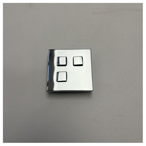 Piastra di montaggio marina in acciaio inox 3P 60x60 mm per connessioni elettriche durature