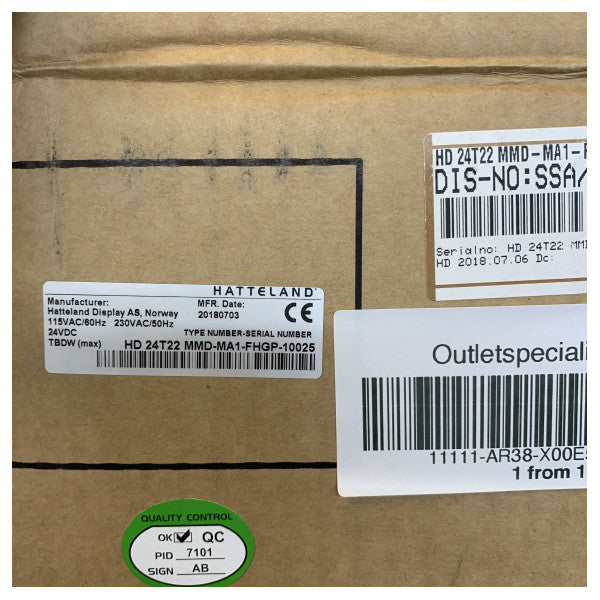 Monitor de Controle de Motor Glass Bridge de 24 polegadas MTU Hatteland - X00E50211827