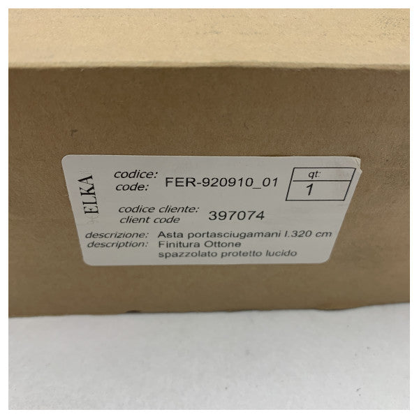 Elka Marine Handdukshållare 32 cm i mässing � Korrosionsbeständigt badrumstillbehör för båtar