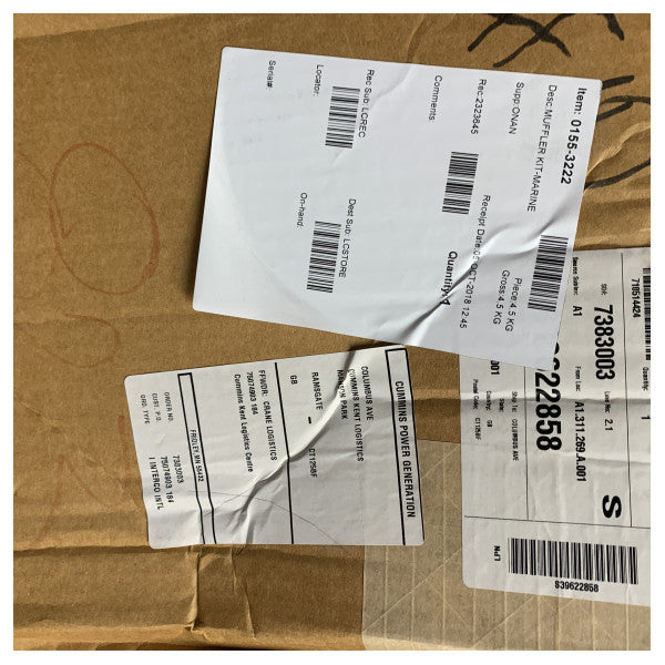 Cummins Onan silenciador del generador - elevación de agua - 2 - 2,5 pulgadas - 0155-3222