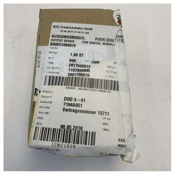 MTU B00E51000012 Motor Sinyalleri için Dijital Giriş Cihazı - B00E51000012