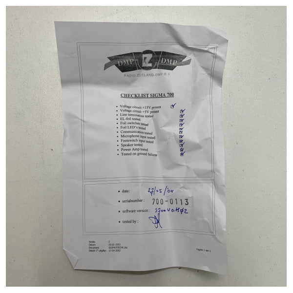 Интерком модул на Radio Zeeland SIGMA 700 MK1