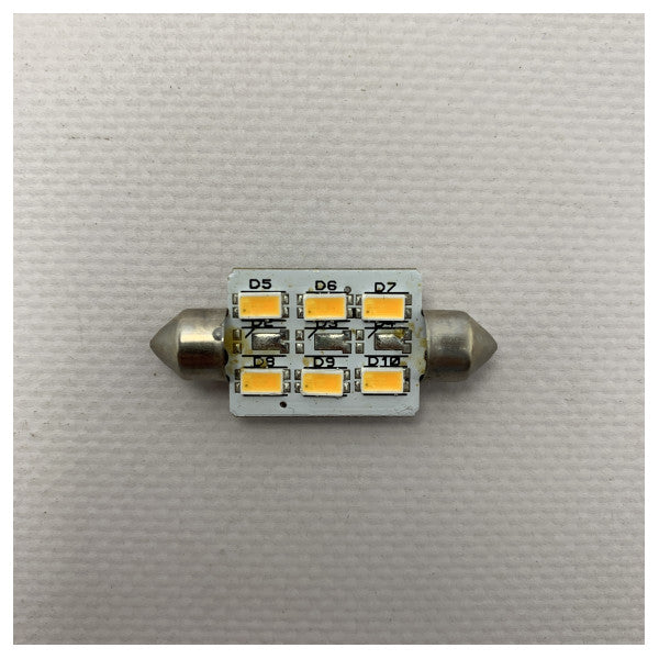 فيستونات CREE LED قوية بقدرة 10 وات CREE - إضاءة بيضاء دافئة 38 مم بكفاءة عالية