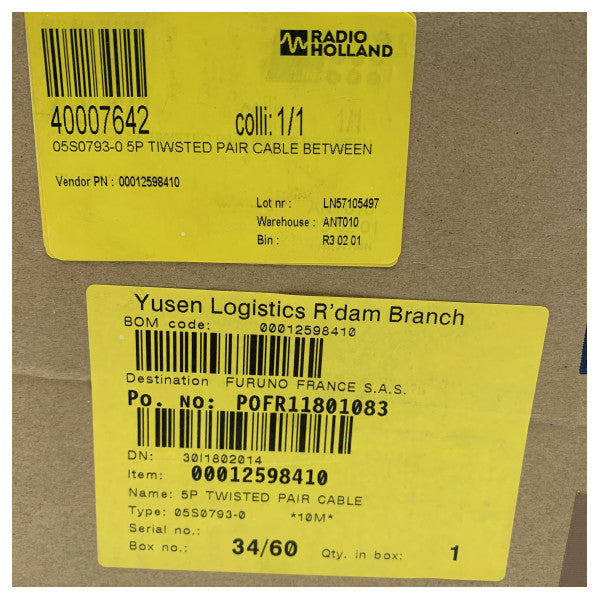 Furuno MF/HF radio 5P cable de par trenzado - 05S0793