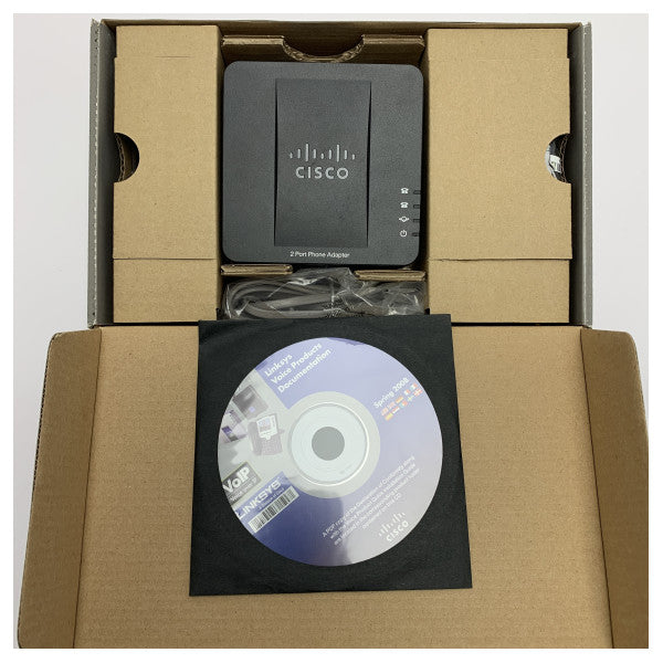 Linksys SPA2102 VoIP-adapter med 2 portar och tydlig röstkvalitet