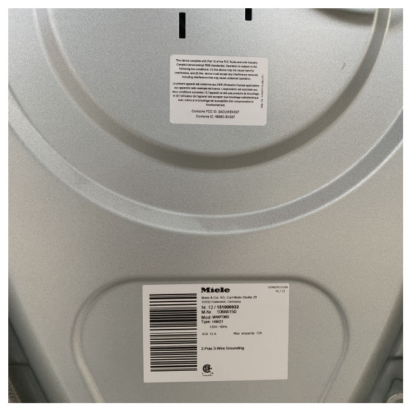 Miele WWF060 frontbelastet vaskemaskin 24 tommer 110V