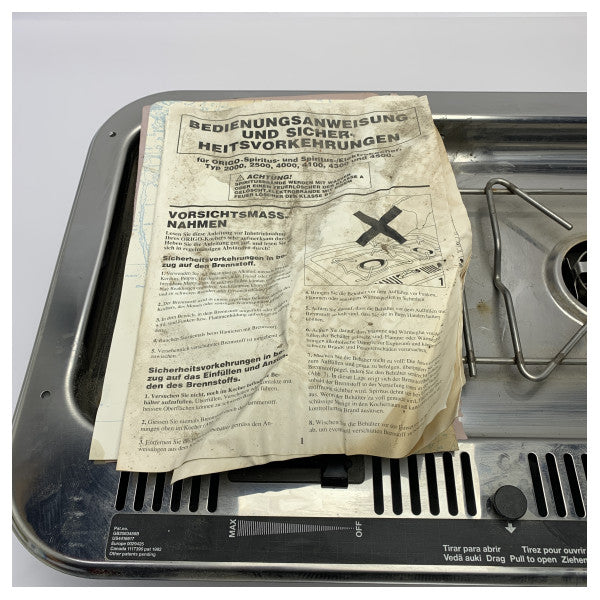 Dometischer Origo 4100 Edelstahl 2 Brenner Alkoholherd ohne Glasscheibe