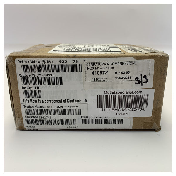 10x Southco M1-520-73-8 lugekompressionslås i rustfrit stål
