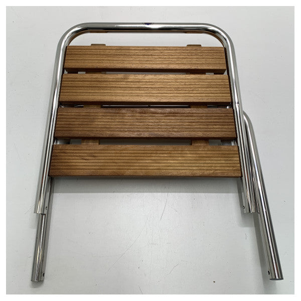 Пластимо платформа за къпане от неръждаема стомана с тиково дърво 45 x 48 cm - 413374