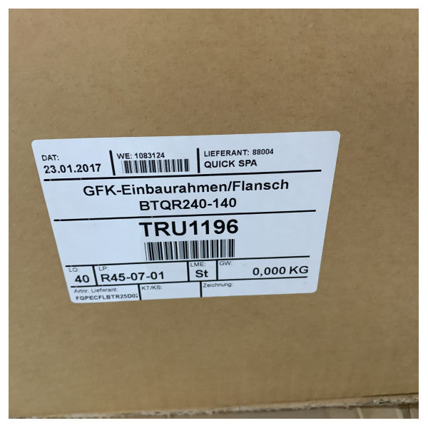 Snabb BTQR240-140 GRP Bogpropeller Bygg-In Fläns