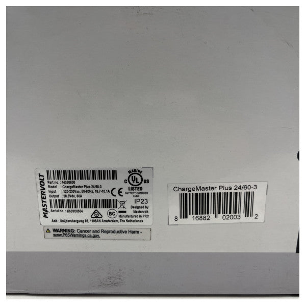 Mastervolt Chargemaster 24V | 60a | 3 -Exit Battery Charger - 44320600