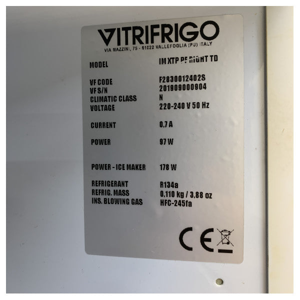 Vitrifrigo IM XTP Ενσωματωμένος Επικαλυμμένος Ανοξείδωτος Θαλάσσιος Παραγωγός Πάγου 230V - F2830012402S