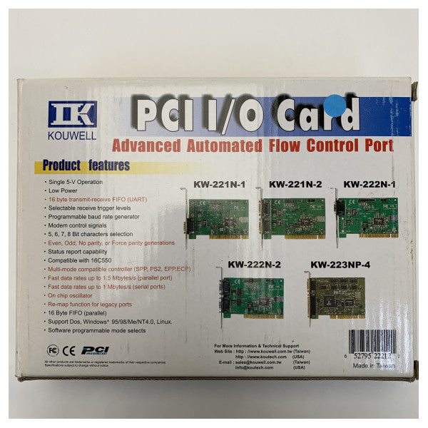 16-bit ISA Serial I/O Card with 2 RS-232 Ports - KW-222N-2