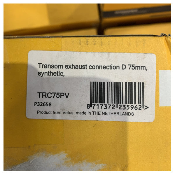 Vetus Tru-Hull пластичен изход за изпускане с клапан D75 мм черен - TRC75PV