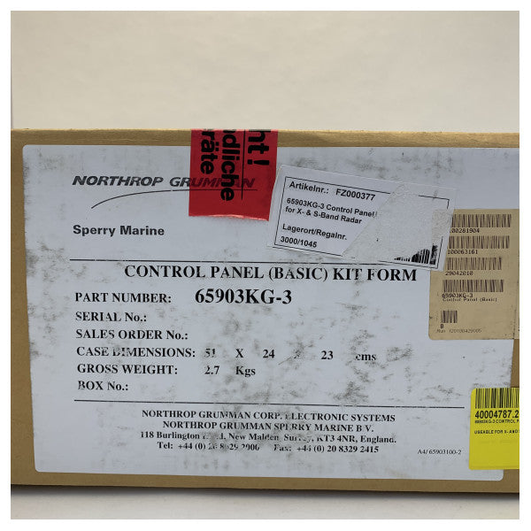 Контрольна панель радіолокації Northrop Sperry для систем X-діапазону та S-діапазону - 65903KG-3