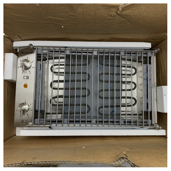 Techimpex PowerGrill paslanmaz çelik çift tekne ızgara 230V - PCRBAR353230