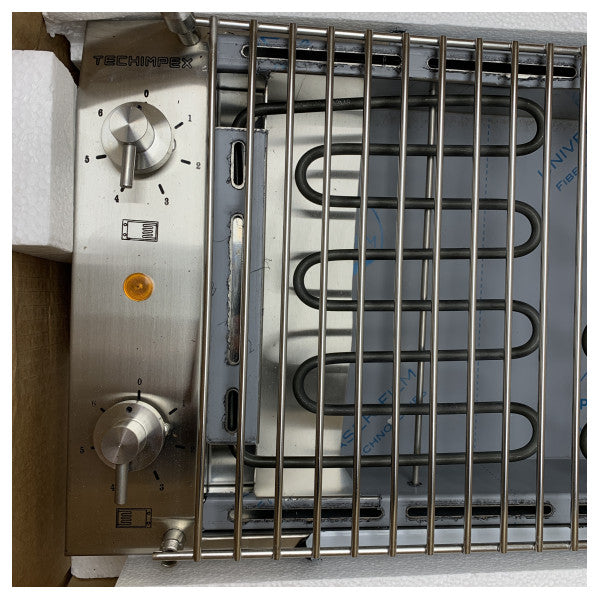 Techimpex PowerGrill paslanmaz çelik çift tekne ızgara 230V - PCRBAR353230