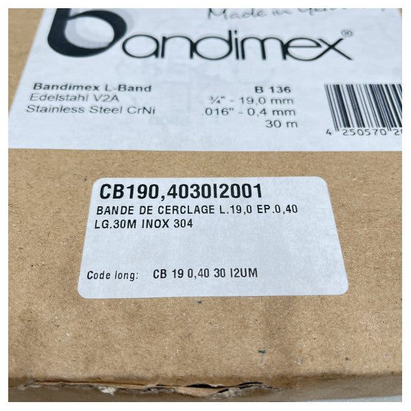 Bandimex нержавіюча сталь L-кемпленд 19 мм x 0,40 мм, стійкий до корозії, 30 м в рулоні