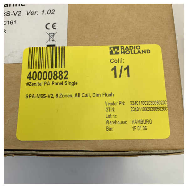 Контрольна панель морського PA Zenitel для кораблів - SPA-M6S-V2