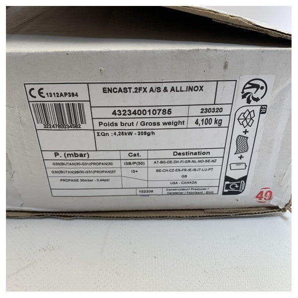 ENQ 2 конфорки вбудована газова плита з нержавіючої сталі -432340010785