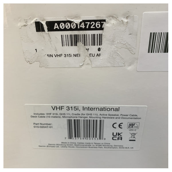 Garmin VHF 315I Black Box VHF-System 25W mit DSC - 010-02047-01